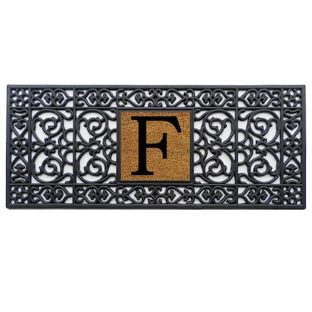 Calloway Mills Monogram Door Mat, Black, Natural, 17 in W x 41 in L 170011741F